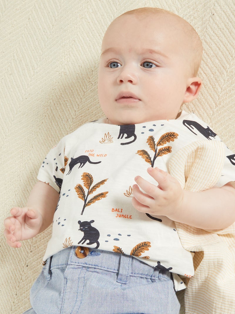Camiseta estampada 'Bali Jungle' - Into the wild' BLANCO - Kiabi