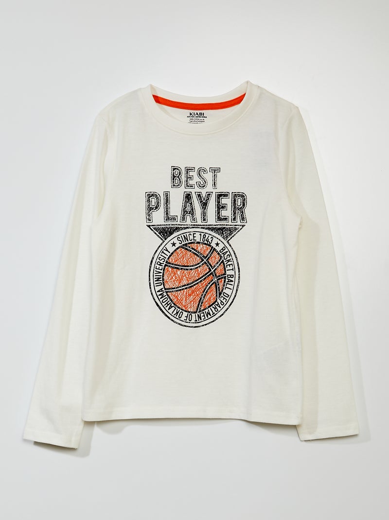 Camiseta estampada 'Baloncesto' BEIGE - Kiabi