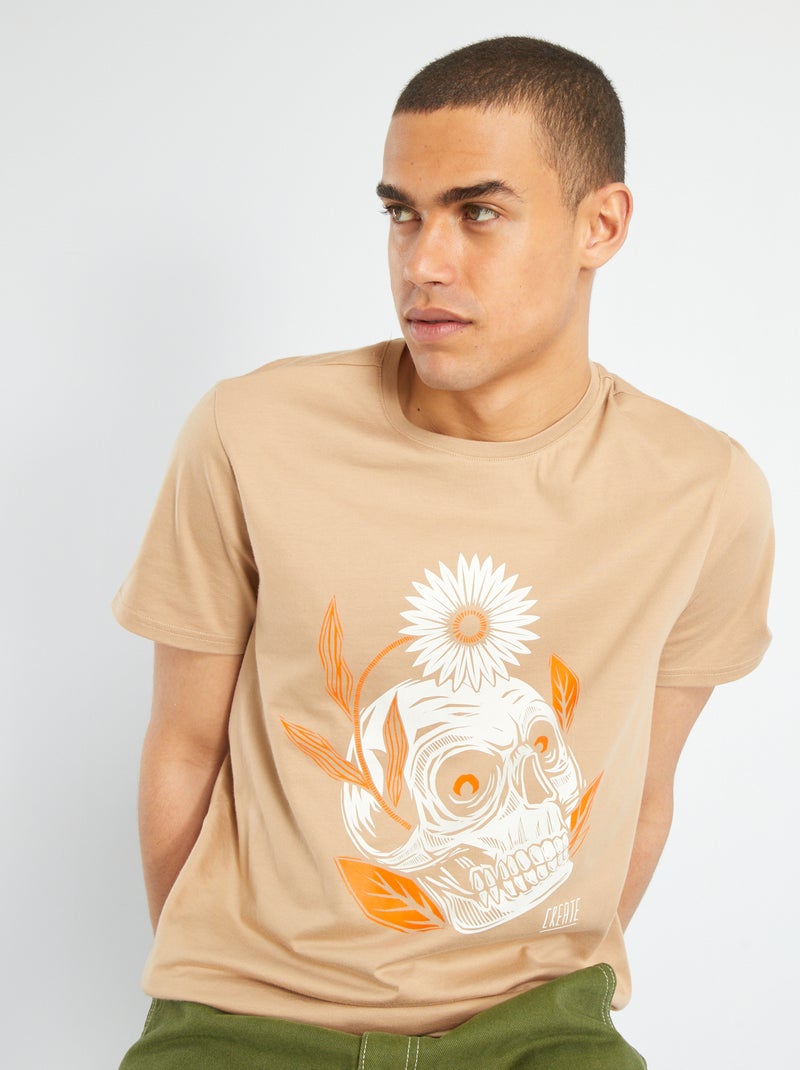 Camiseta estampada BEIGE - Kiabi
