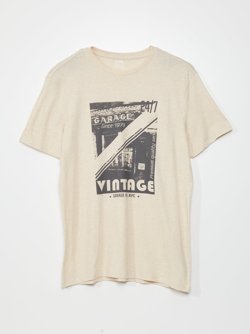Camiseta estampada BEIGE - Kiabi