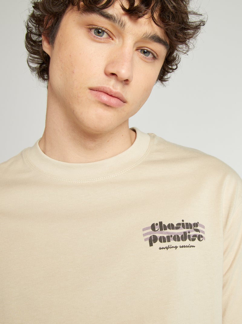 Camiseta estampada BEIGE - Kiabi