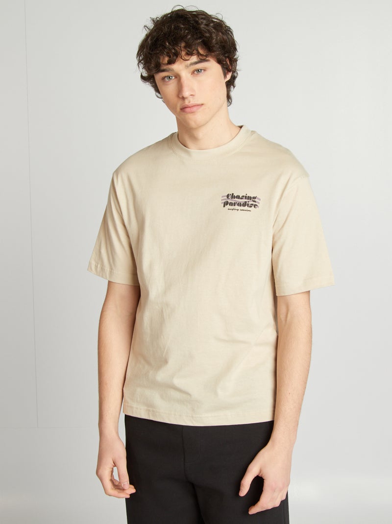 Camiseta estampada BEIGE - Kiabi