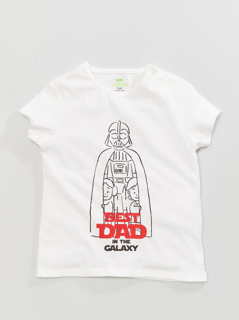 Camiseta estampada 'best dad' 'Star Wars' BLANCO - Kiabi