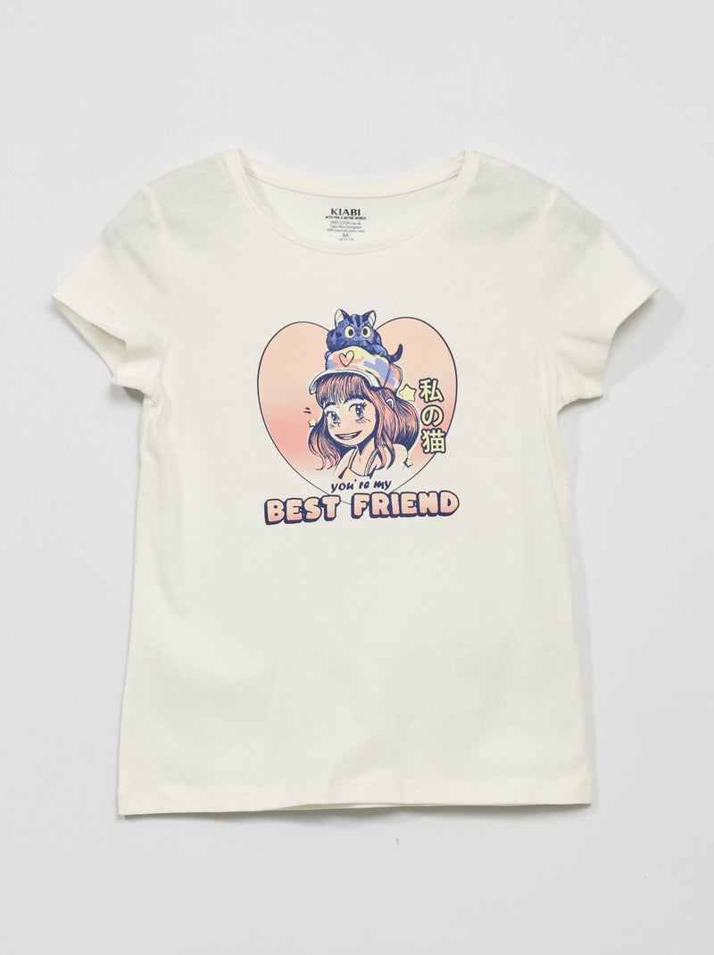 Camiseta estampada BLANCO - Kiabi
