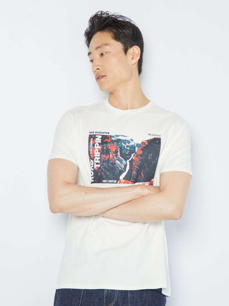 Camiseta estampada BLANCO - Kiabi