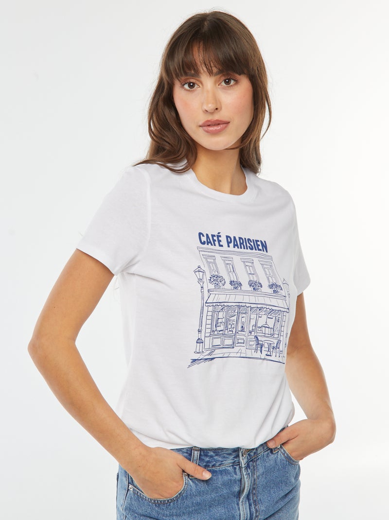 Camiseta estampada Blanco - Kiabi