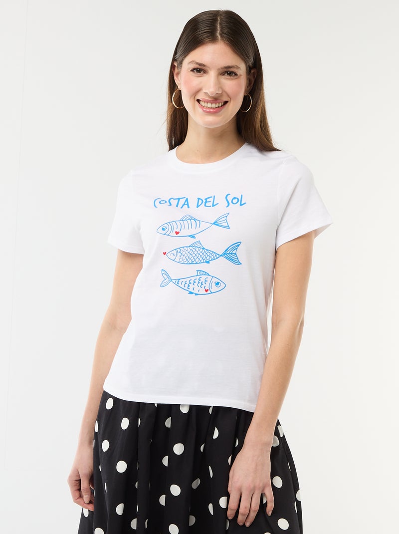 Camiseta estampada Blanco - Kiabi