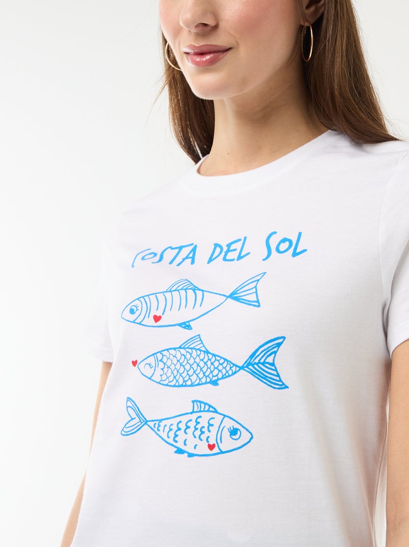 Camiseta estampada Blanco - Kiabi