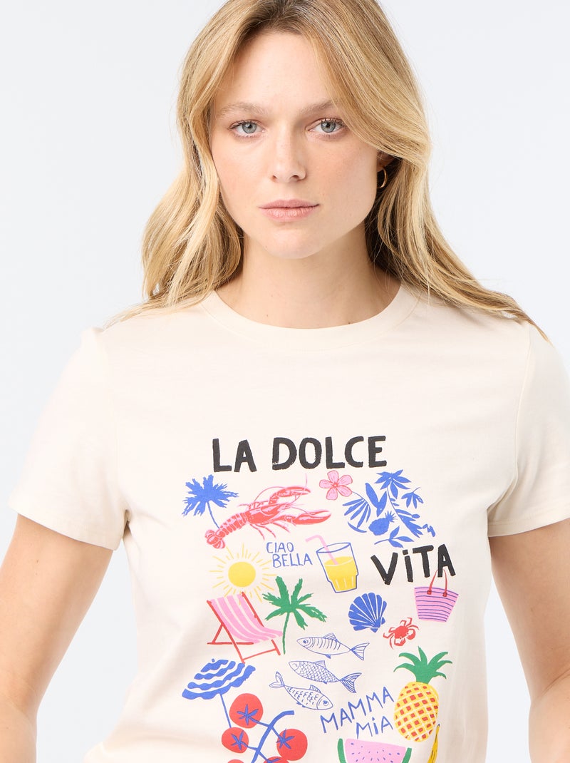 Camiseta estampada Blanco - Kiabi