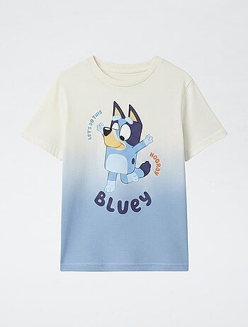 Camiseta estampada 'Bluey' estilo degradado en algodón