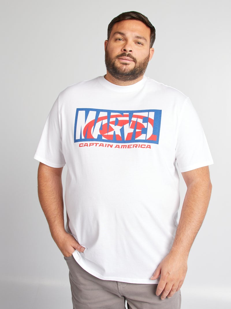 Camiseta estampada 'Capitán América' 'Marvel' BLANCO - Kiabi