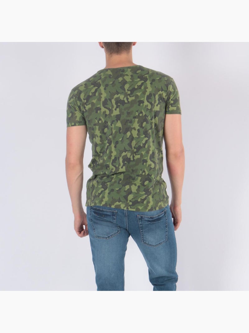 Camiseta estampada Caqui - Kiabi