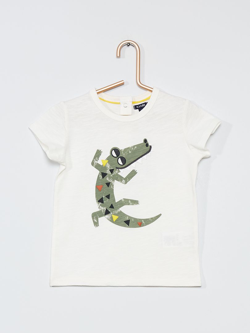 Camiseta estampada 'cocodrilo' BLANCO - Kiabi