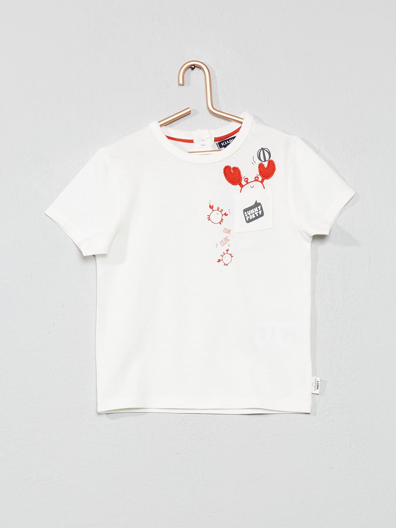 Camiseta estampada con bolsillo de adorno ROJO - Kiabi