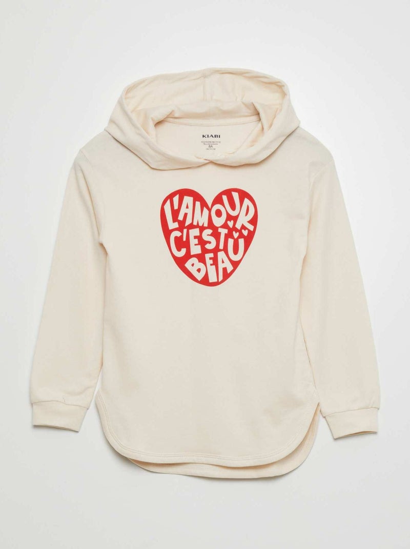 Camiseta estampada con capucha BLANCO - Kiabi