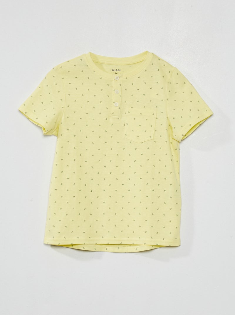 Camiseta estampada con cuello panadero AMARILLO - Kiabi
