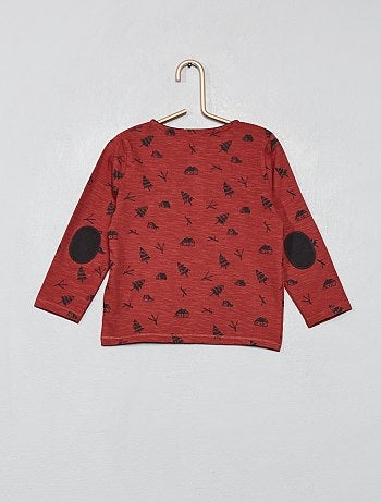 Camiseta estampada con cuello panadero - Kiabi