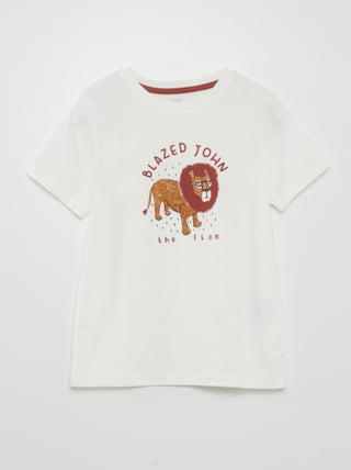 Camiseta estampada con cuello redondo