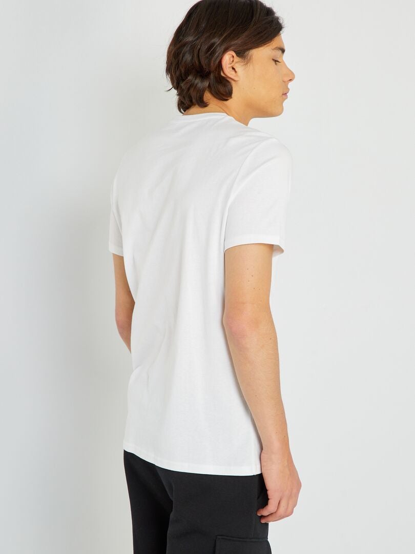 Camiseta estampada con cuello redondo BLANCO - Kiabi