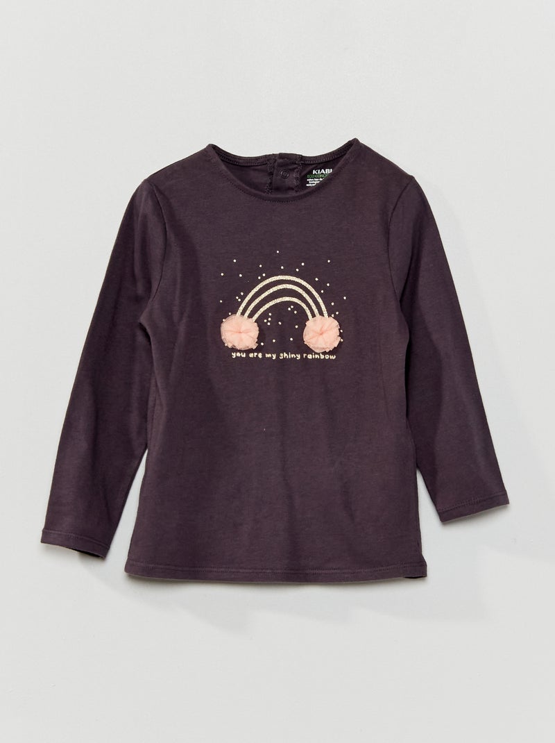 Camiseta estampada con cuello redondo GRIS - Kiabi