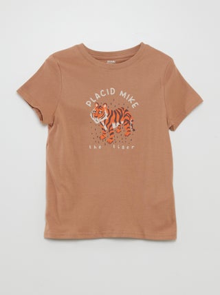 Camiseta estampada con cuello redondo