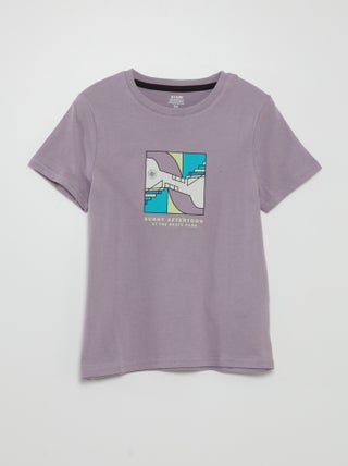 Camiseta estampada con cuello redondo