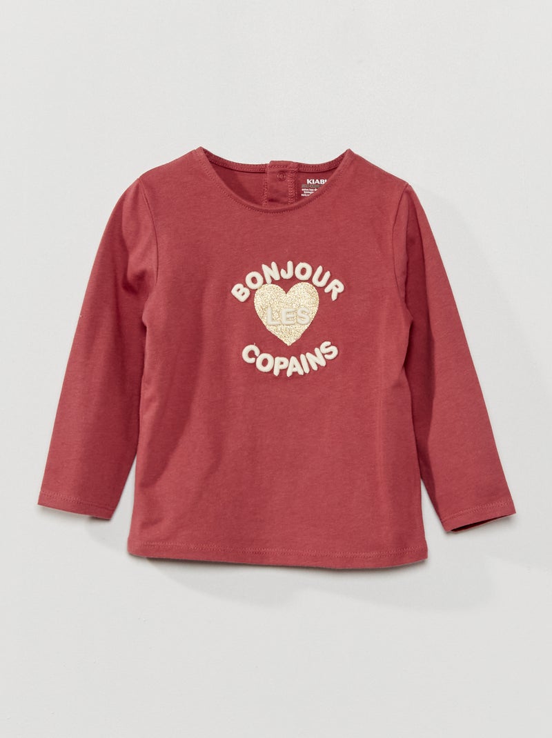 Camiseta estampada con cuello redondo PURPURA - Kiabi