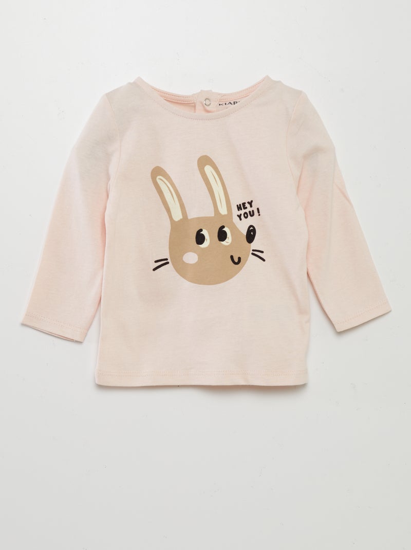 Camiseta estampada con detalle ROSA - Kiabi