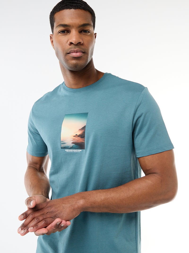 Camiseta estampada con diseño original Azul - Kiabi