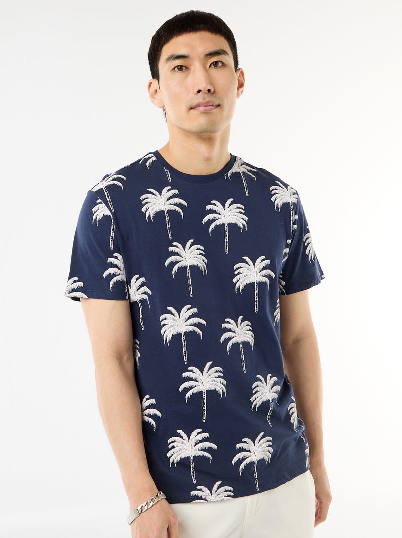 Camiseta estampada con diseño original Azul - Kiabi