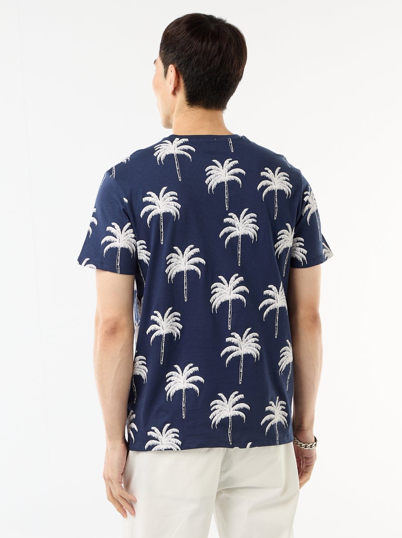 Camiseta estampada con diseño original Azul - Kiabi