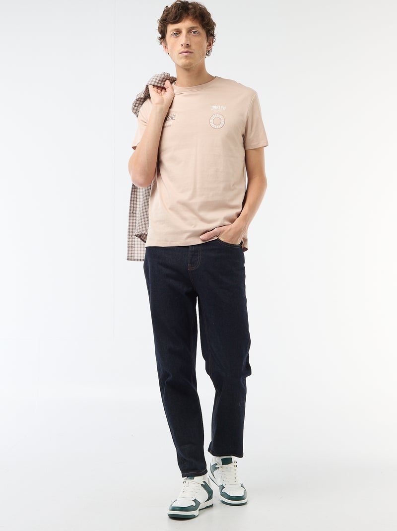 Camiseta estampada con diseño original Beige - Kiabi