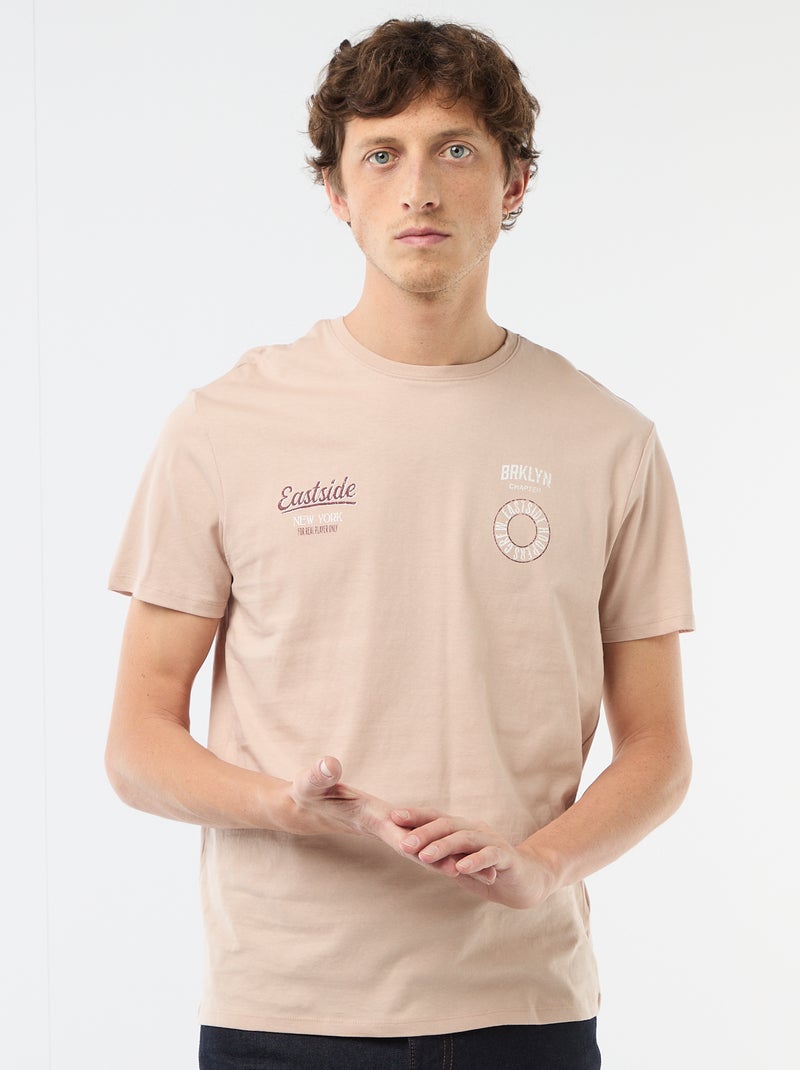 Camiseta estampada con diseño original Beige - Kiabi