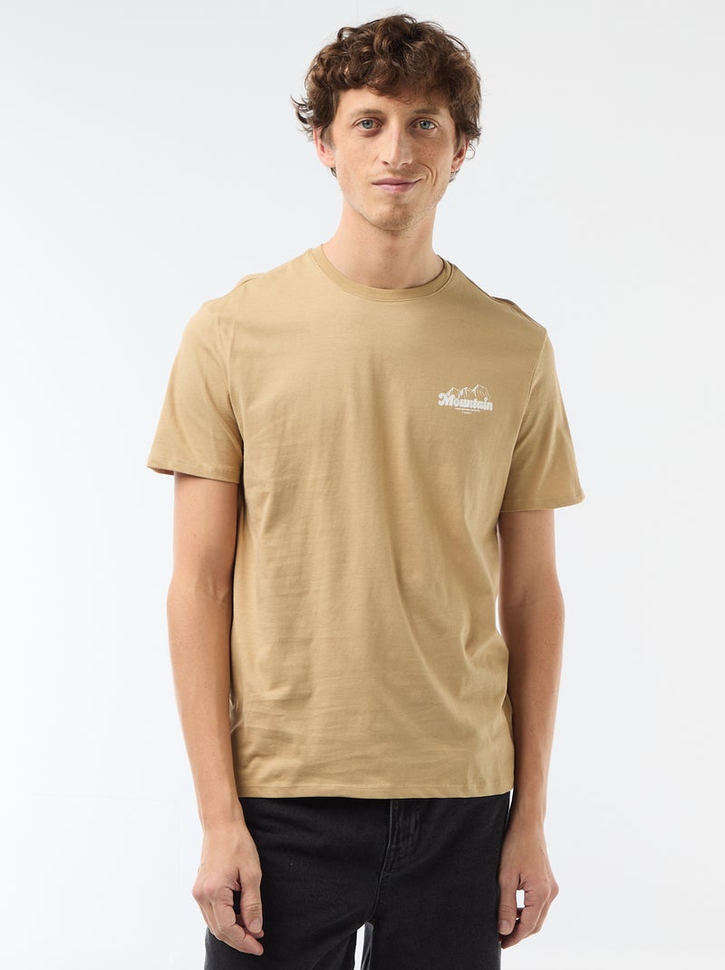 Camiseta estampada con diseño original Beige - Kiabi