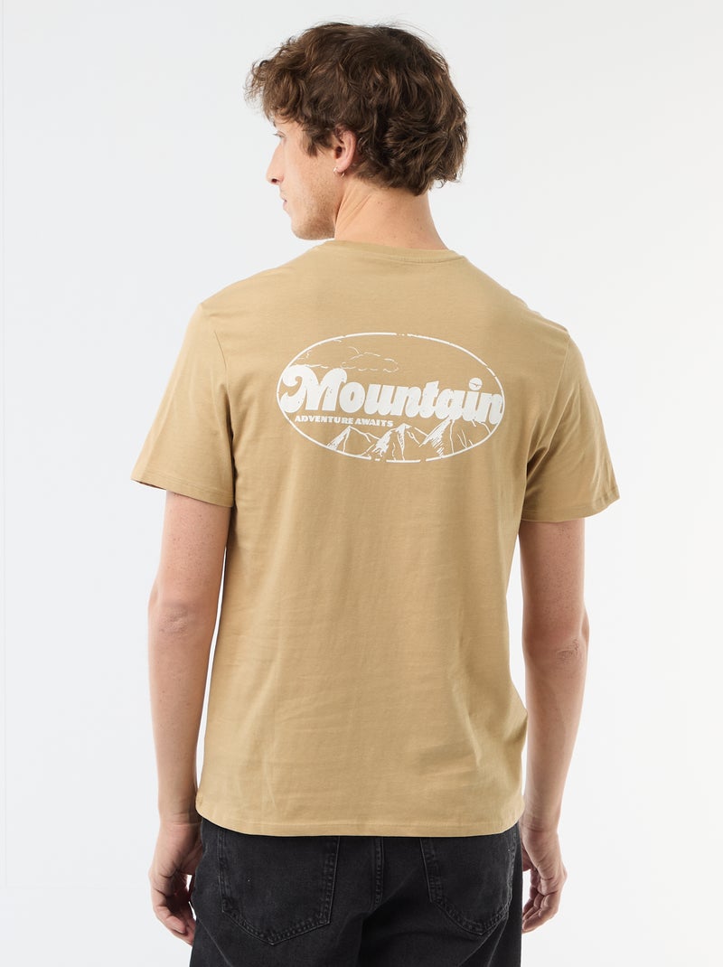 Camiseta estampada con diseño original Beige - Kiabi