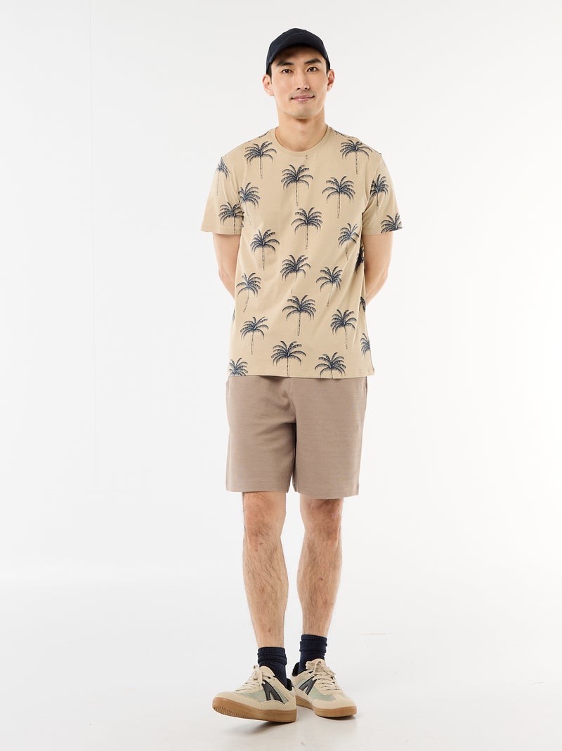 Camiseta estampada con diseño original Beige - Kiabi
