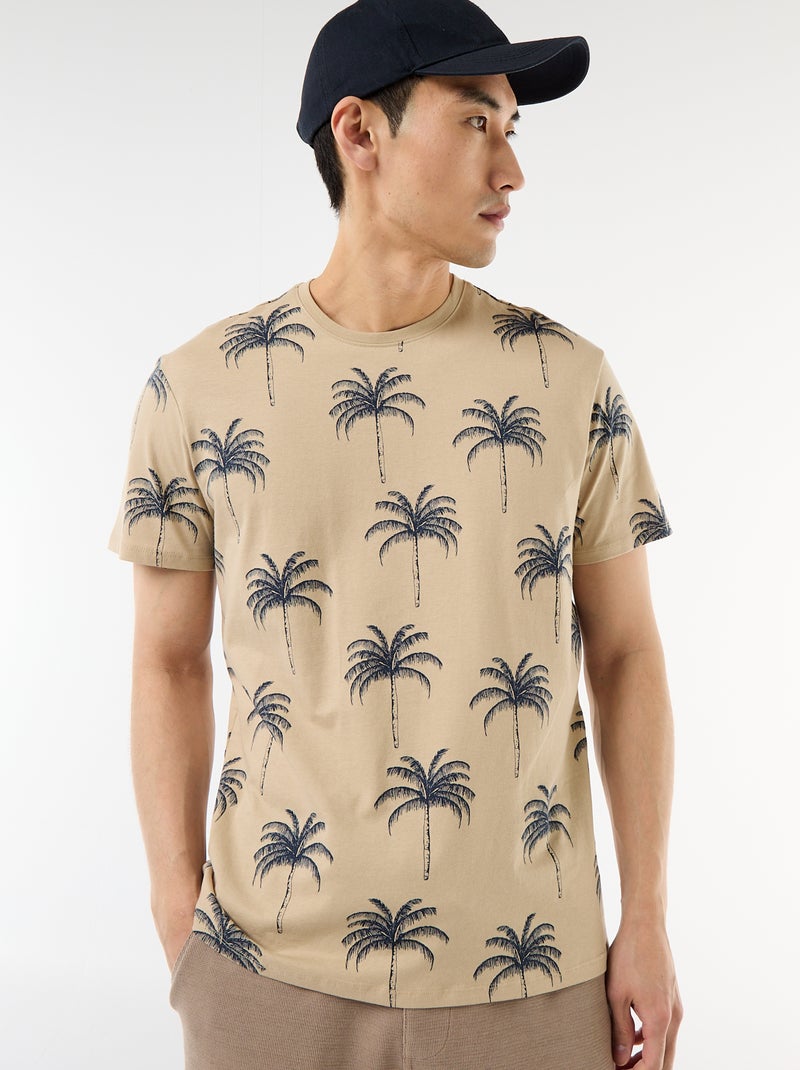Camiseta estampada con diseño original Beige - Kiabi