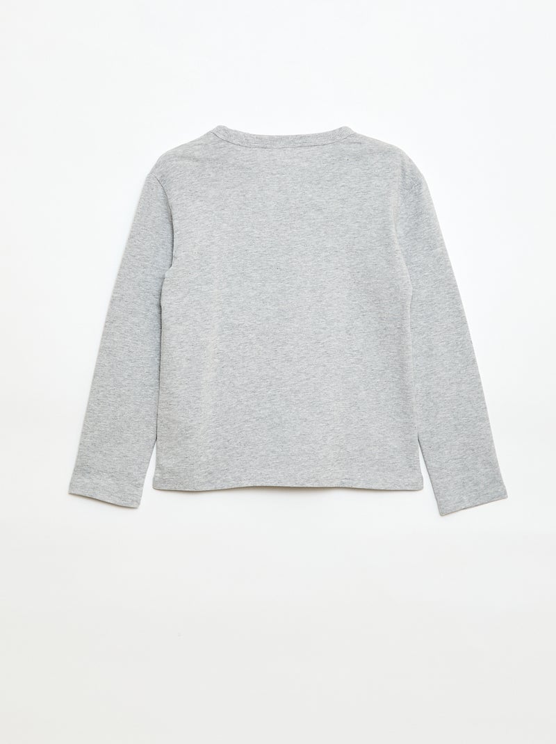 Camiseta estampada con diseño original de manga larga Gris - Kiabi