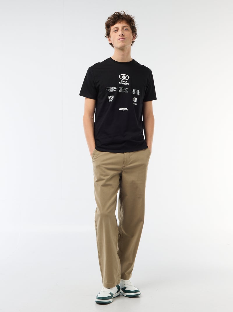 Camiseta estampada con diseño original Negro - Kiabi