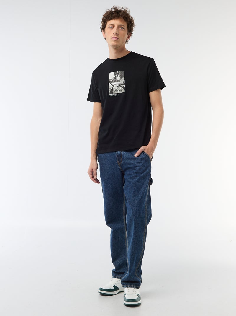 Camiseta estampada con diseño original Negro - Kiabi
