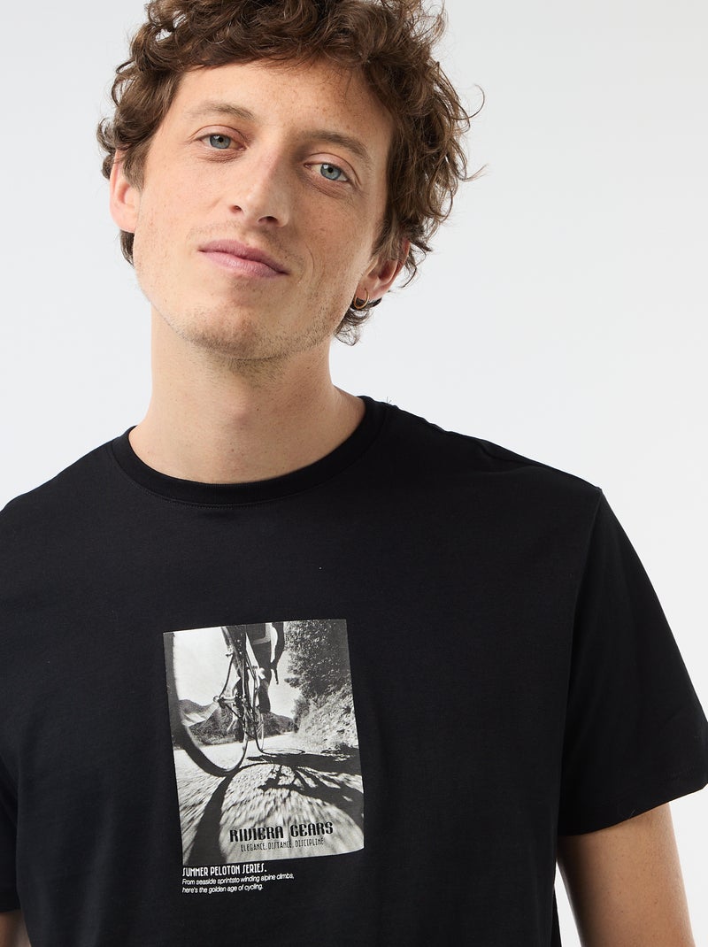 Camiseta estampada con diseño original Negro - Kiabi