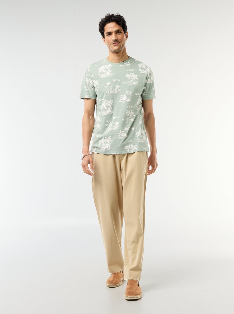 Camiseta estampada con diseño original Verde - Kiabi