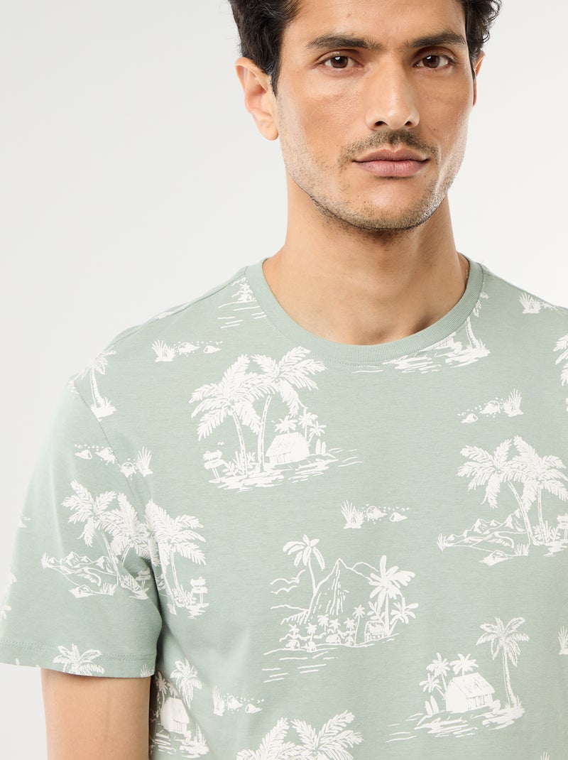 Camiseta estampada con diseño original Verde - Kiabi