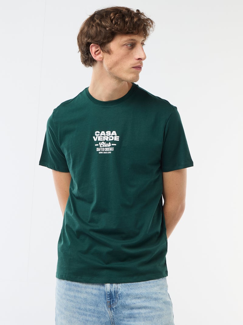 Camiseta estampada con diseño original Verde - Kiabi