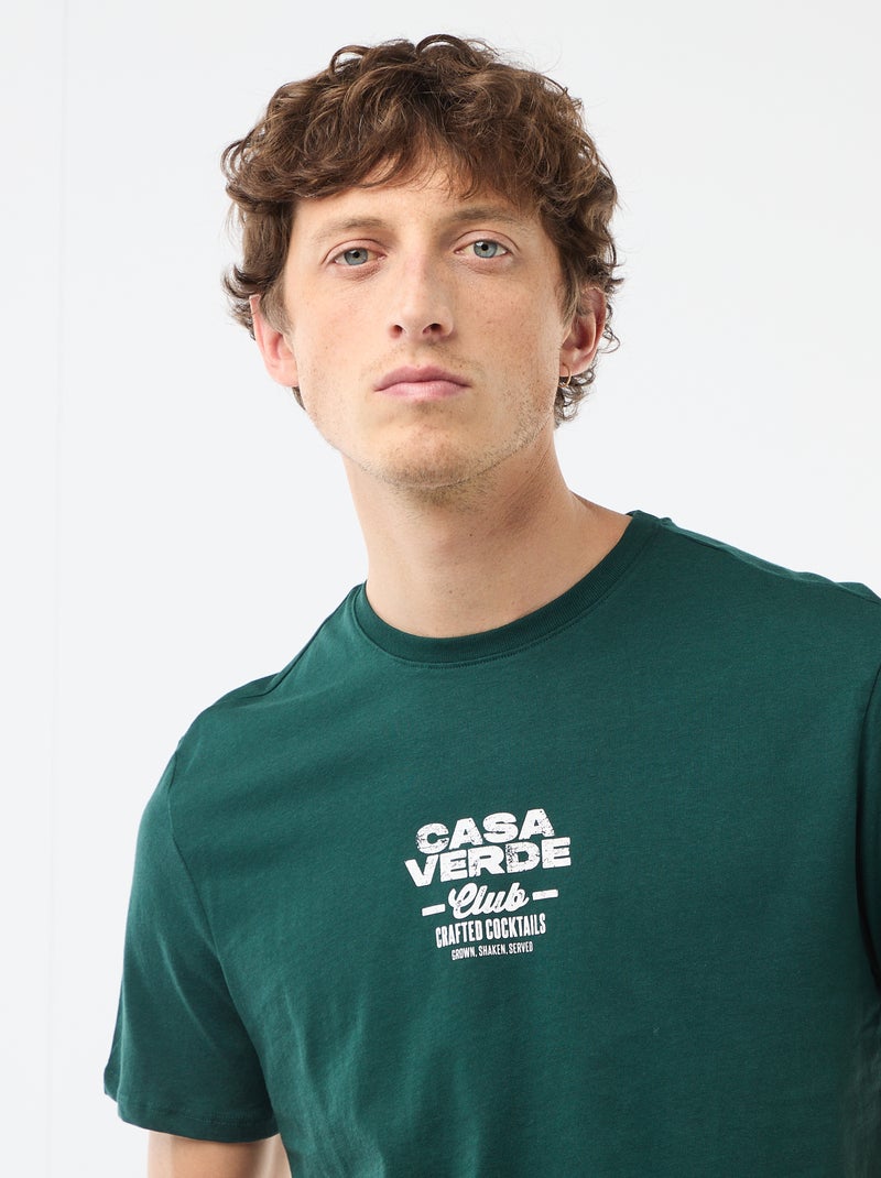 Camiseta estampada con diseño original Verde - Kiabi