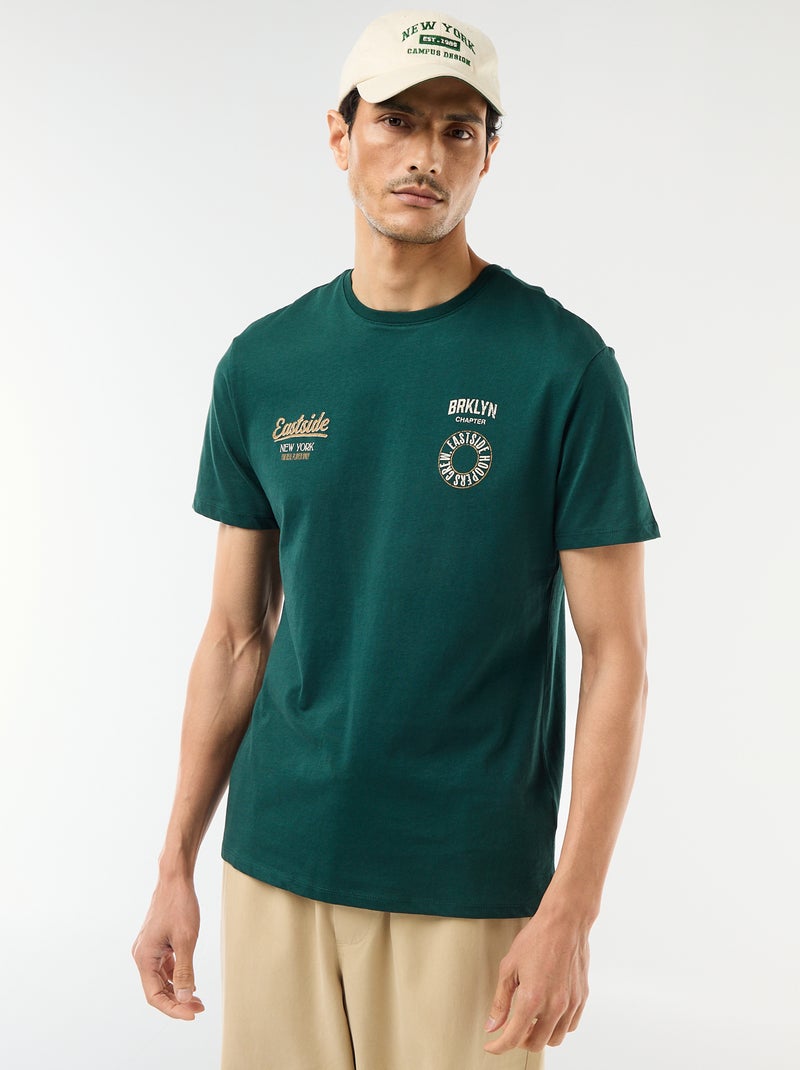 Camiseta estampada con diseño original Verde - Kiabi