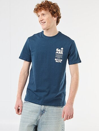 Camiseta estampada con diseño posicionado en algodón liso