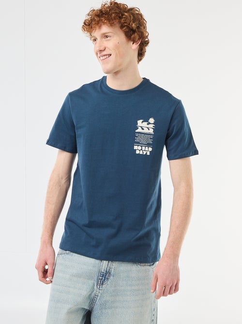 Camiseta estampada con diseño posicionado en algodón liso - Kiabi
