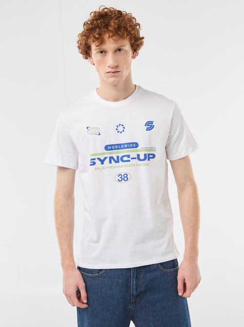 Camiseta estampada con diseño posicionado en algodón liso - Kiabi