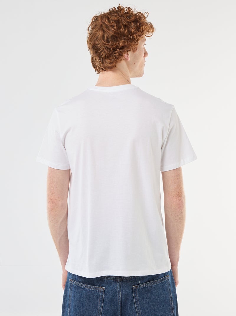 Camiseta estampada con diseño posicionado en algodón liso Blanco - Kiabi